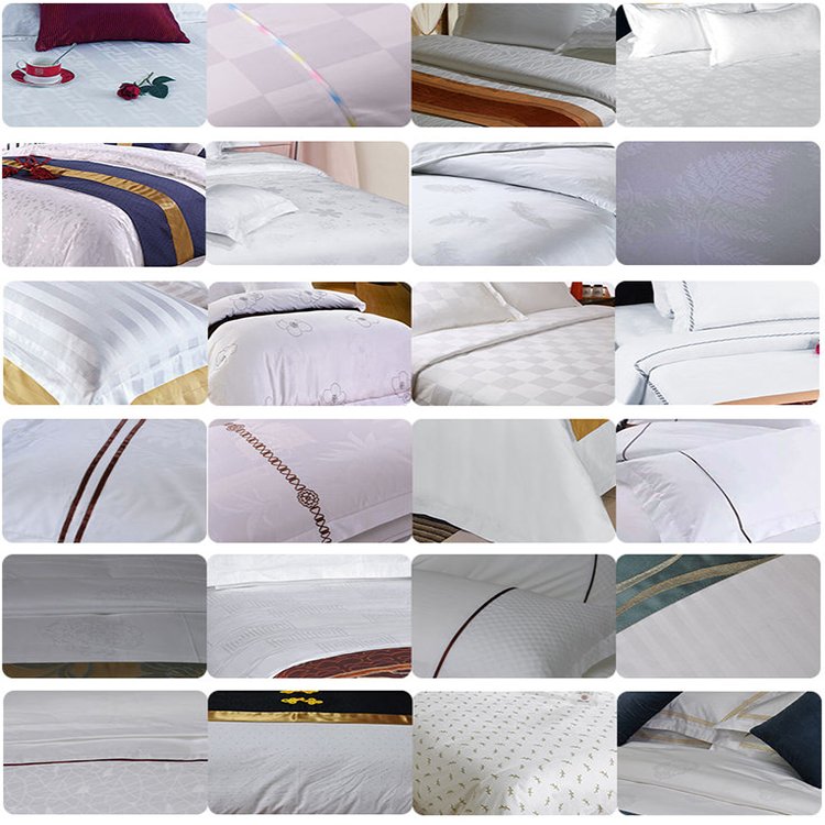 Wholesale Hotel Linen 100% Cotton Fabric Bedsheet Westin Hotel Full Cotton Bed Sheet Linens Sets