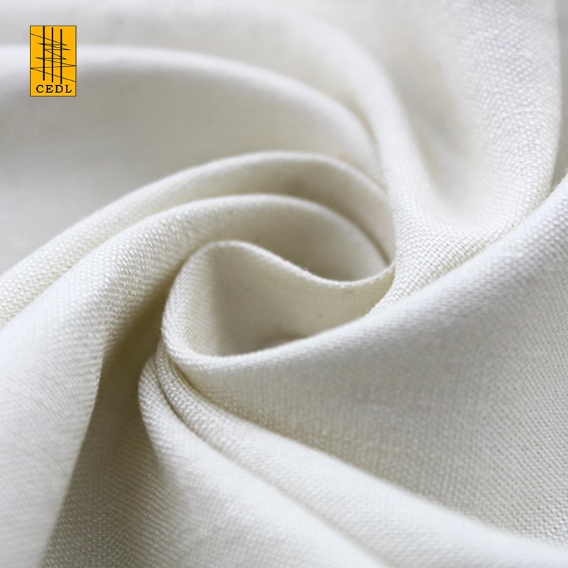 Organic Bamboo Linen Blend Stretch Customize Color Solid Fabric for Spring Summer Skirt Shirt
