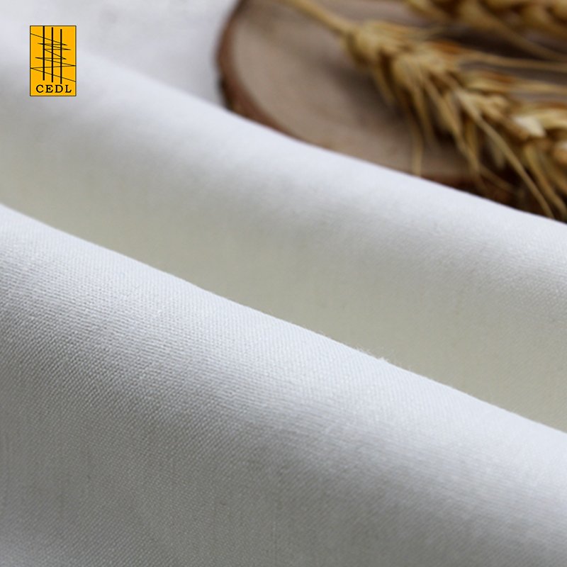 Organic Bamboo Linen Blend Stretch Customize Color Solid Fabric for Spring Summer Skirt Shirt