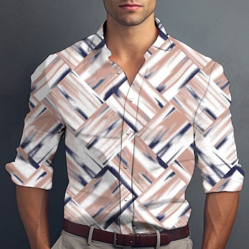 Vintage Style Men's Cotton Shirt Quick Dry Thermal Sport Casual for Spring Summer-Washed Technique