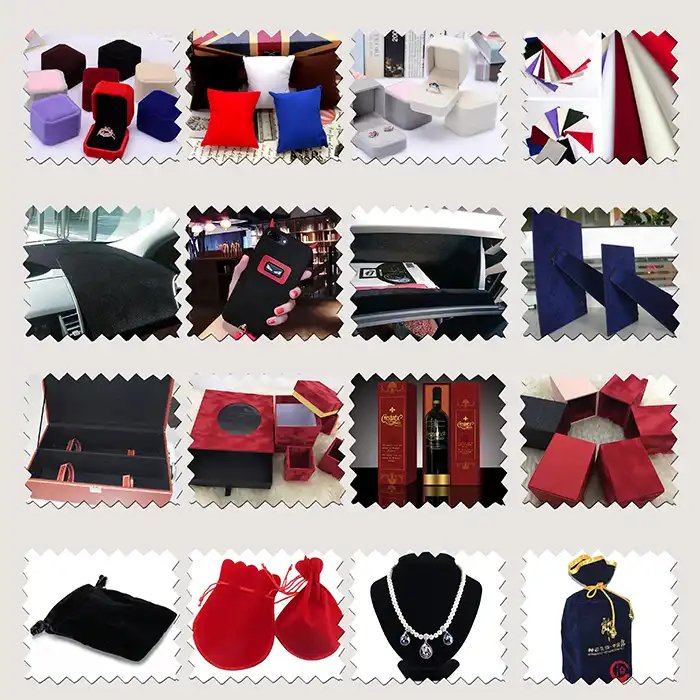 For Jewelry Box with Spunlace Nonwoven Fabric Top Selling Universal Flock Velvet Upholstery Fabric Customized Plain Soft Surface