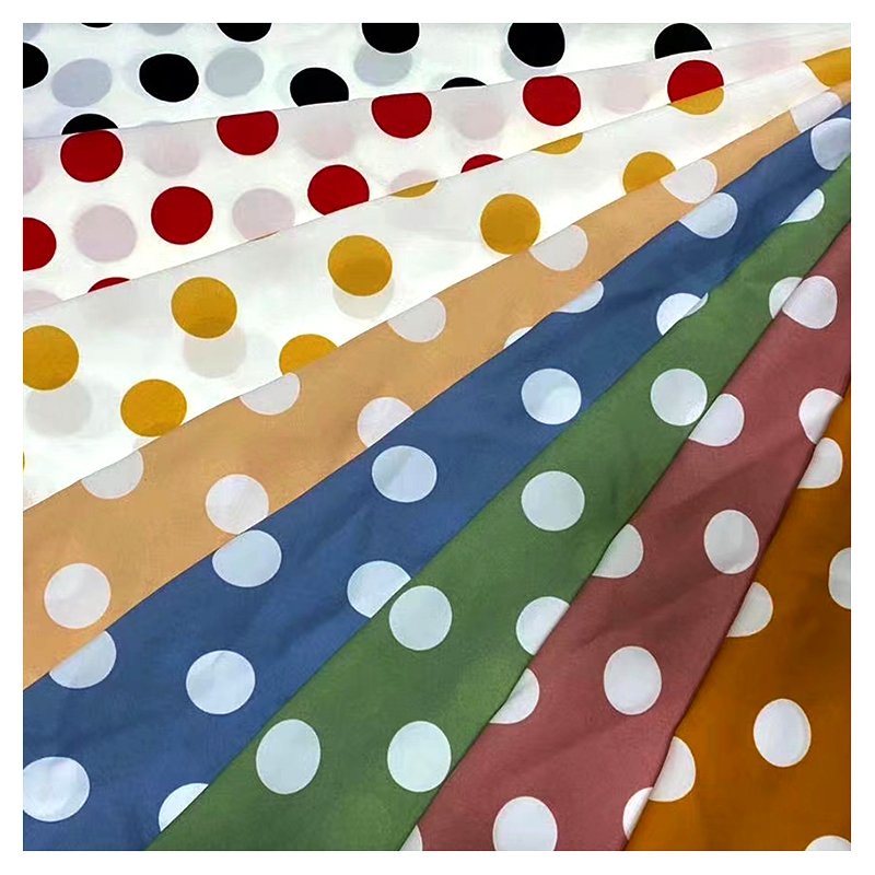 Wholesale Custom Polyester Printed Polka Dot Chiffon Fabric for Clothing/Dress
