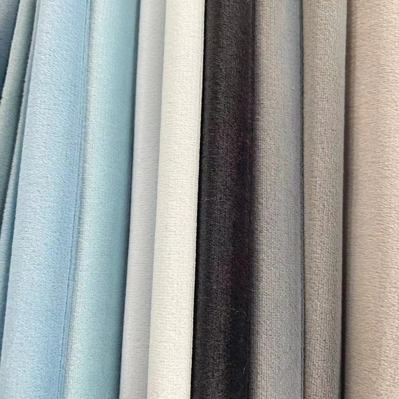Light Weight Velvet Durable Curtain Fabric Plain Looking Light Shading Velvet Fabric For Curtain