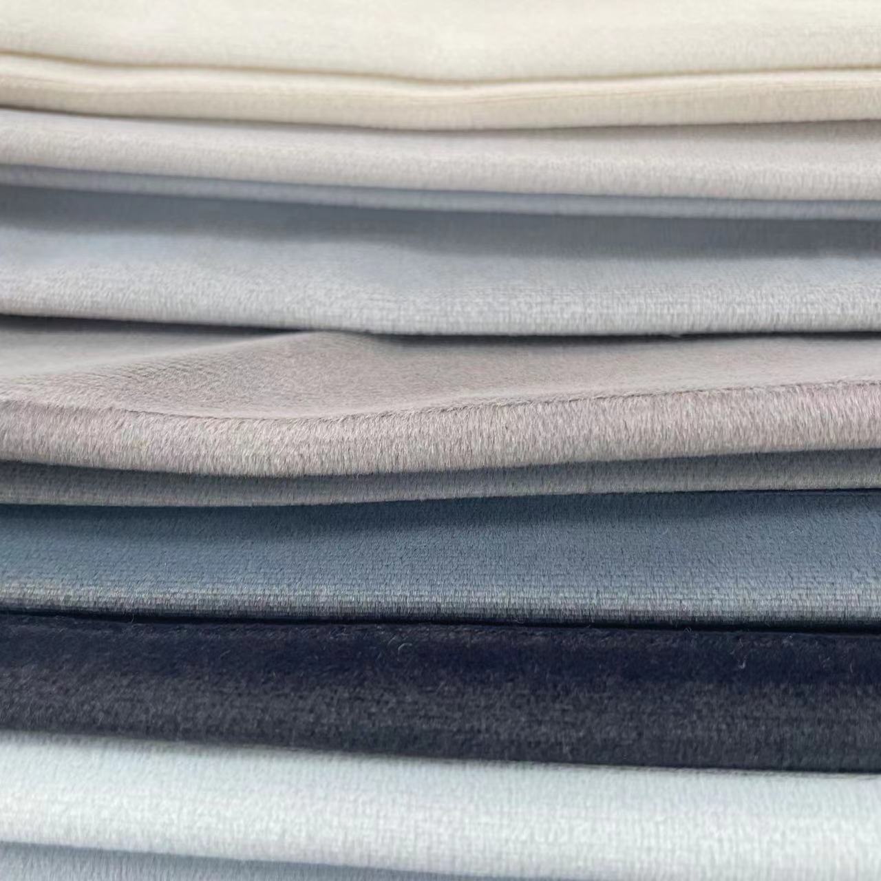 Light Weight Velvet Durable Curtain Fabric Plain Looking Light Shading Velvet Fabric For Curtain