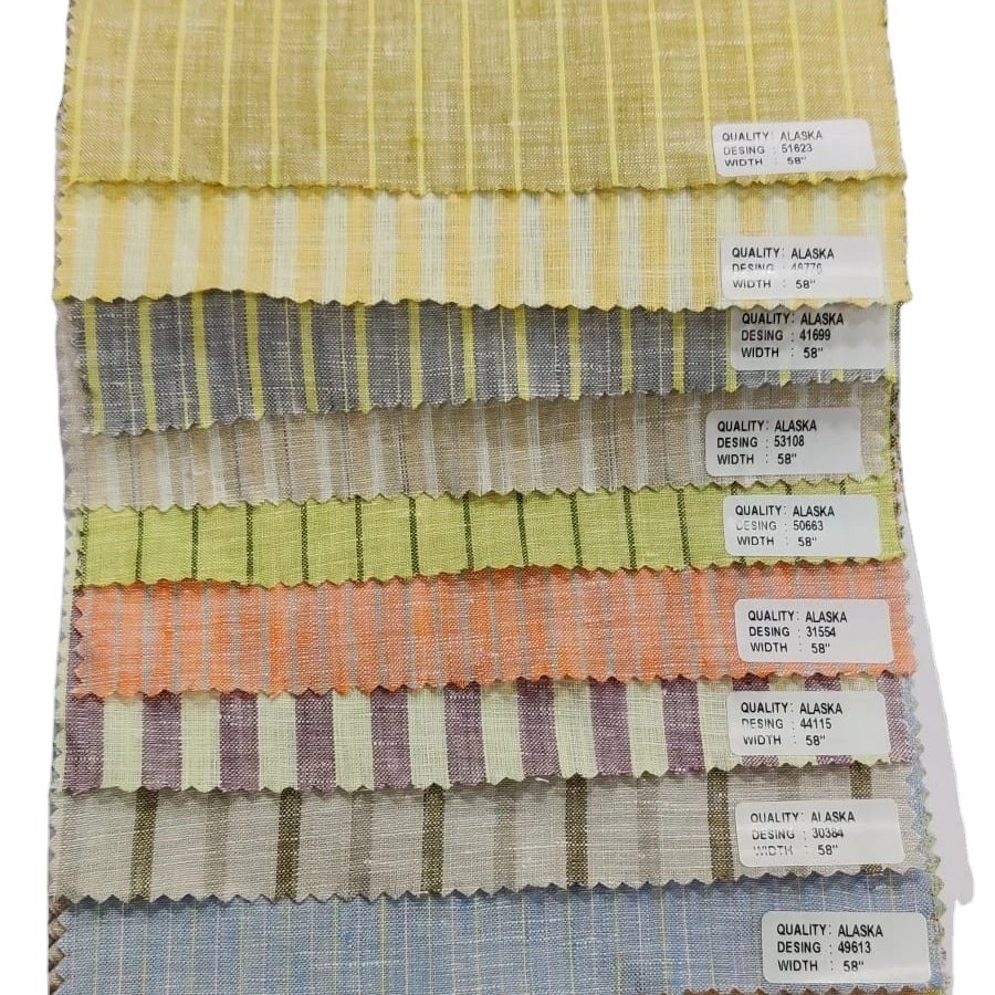 Manufacturer Customized 100% Pure Linen Pants Woven Technique and Dyed Pattern for Shirts and Dresses-Wholesale