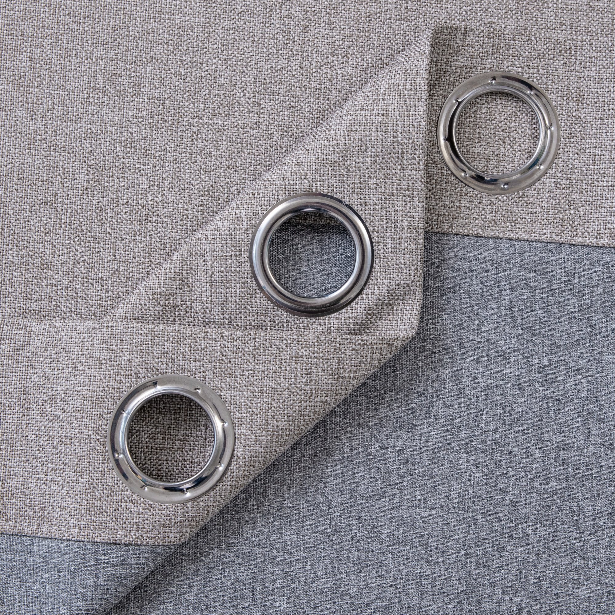100% Polyester Double-Faced Linen Style Full Blackout Curtain Woven Warp Heat Insulated Anti-UV Plain Cross Packaged Roll