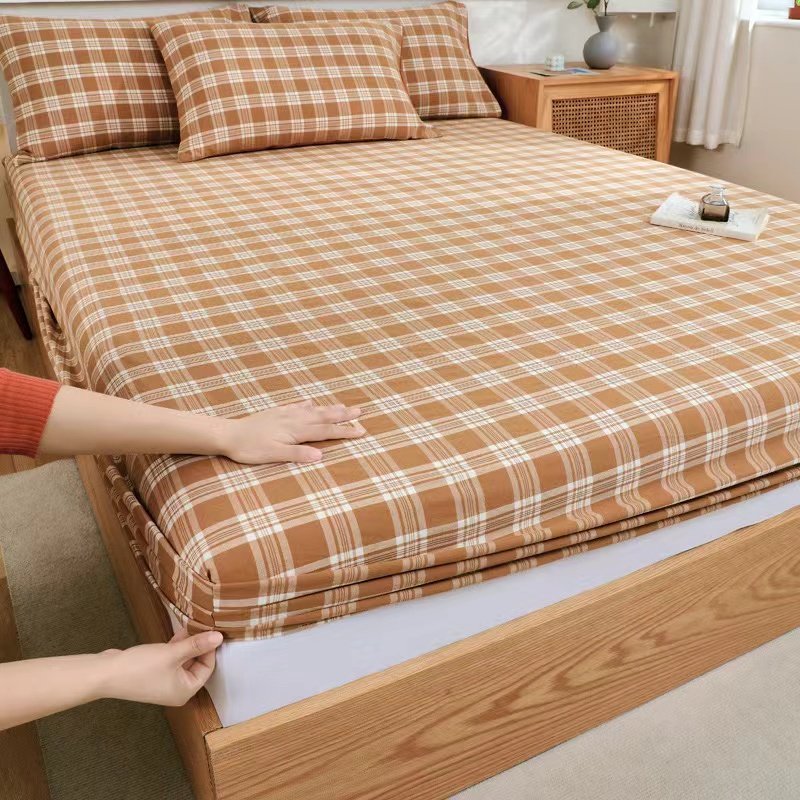 100% Cotton Fabric Fitted Bedding Set Breathable Customized Pattern Woven Therapy for Home Hotel