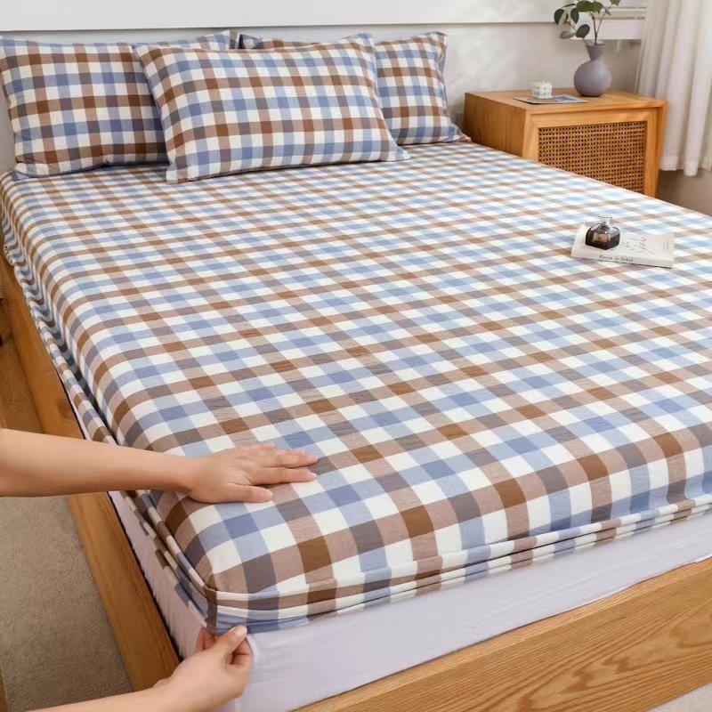 100% Cotton Fabric Fitted Bedding Set Breathable Customized Pattern Woven Therapy for Home Hotel