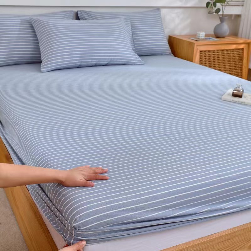 100% Cotton Fabric Fitted Bedding Set Breathable Customized Pattern Woven Therapy for Home Hotel