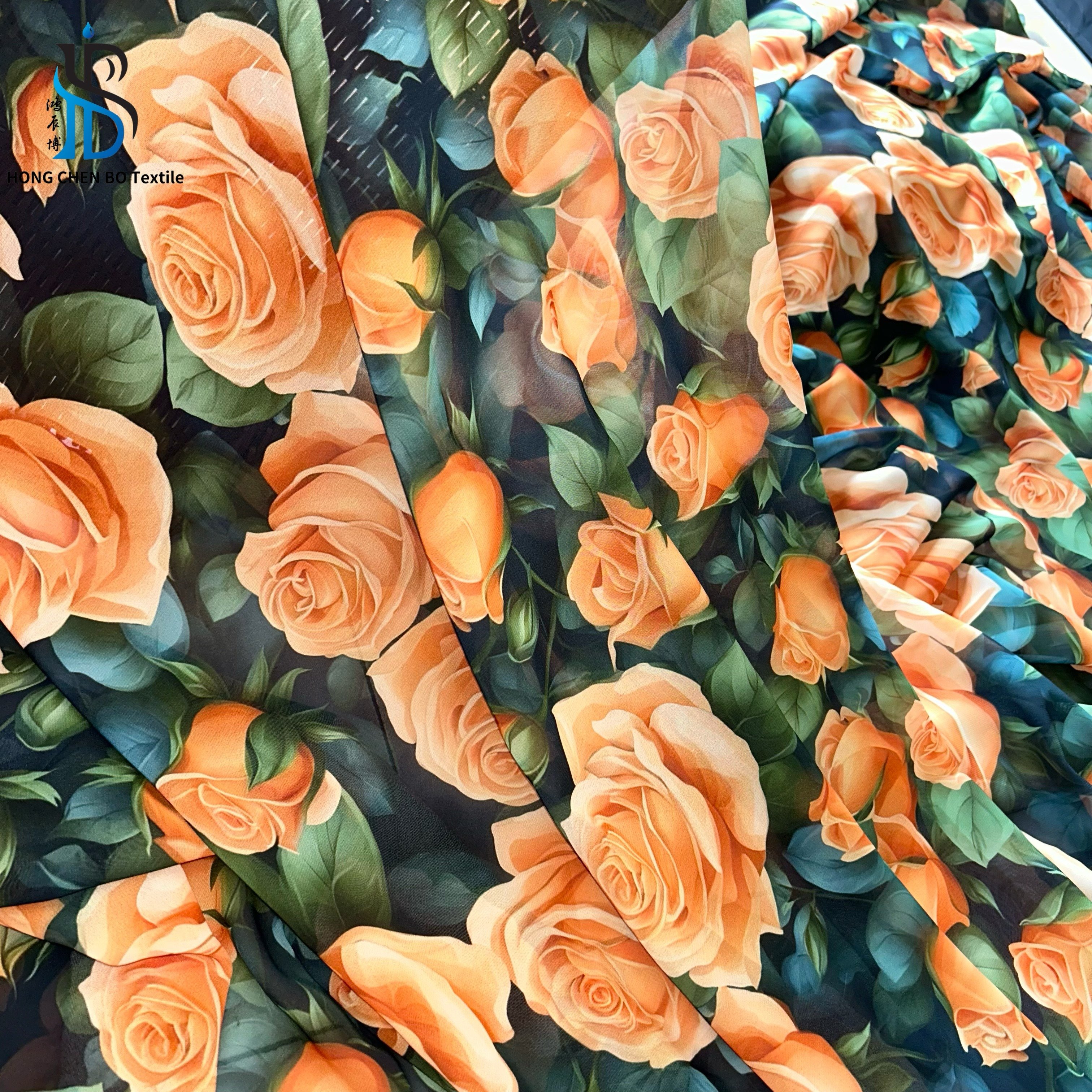 Wholesale 100%polyester flower print chiffon fabric