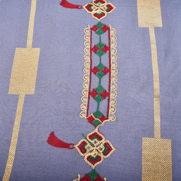 Shaoxing Textile Custom Design 100% Polyester Woven CEY Foil Printed Embroidery Fabric For Dress