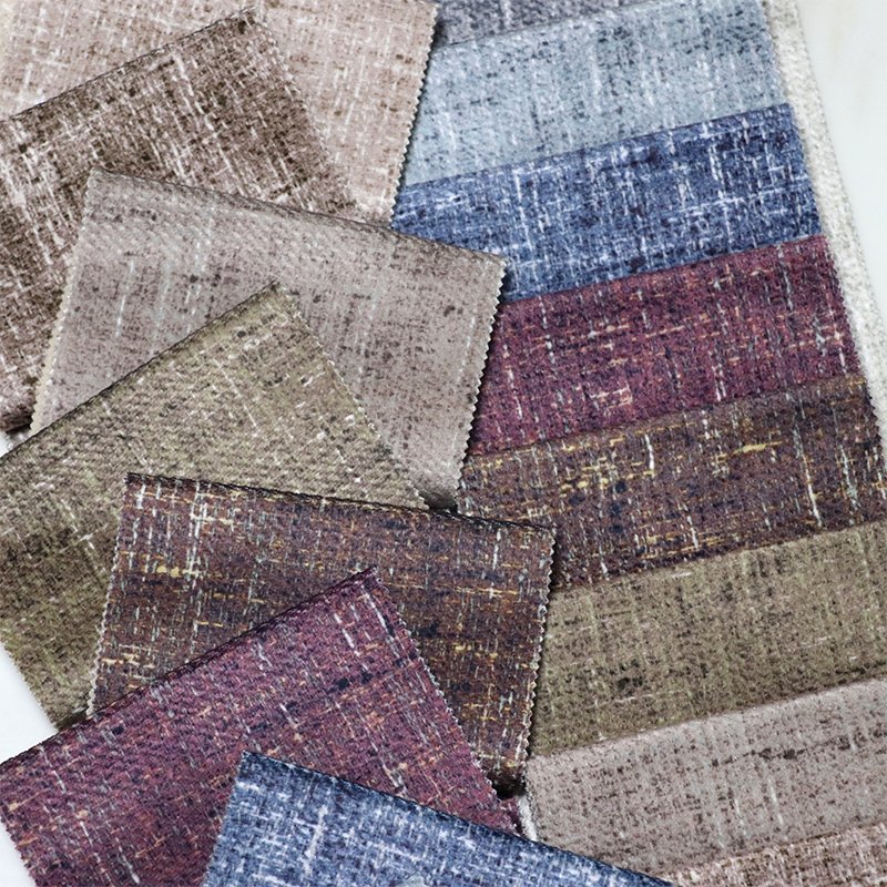 TB2 Middle East Heavyweight Warp Custom Design Linen Looks with Fleece Backing Microfiber Velvet Printed Fabric Sofa