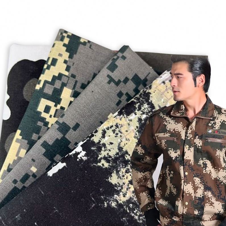 Used for Outwear Workwear Coat and Pants 13 Polyester Clothes Printed Fabric Customized Camouflage Ripstop 87 Cotton 32S 165gsm