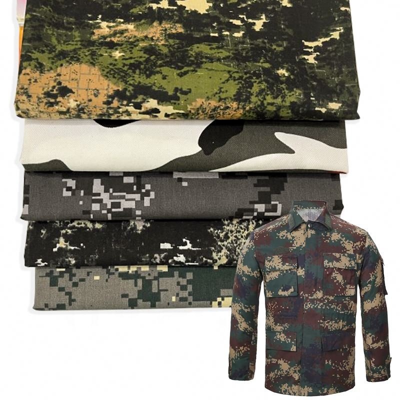 Used for Outwear Workwear Coat and Pants 13 Polyester Clothes Printed Fabric Customized Camouflage Ripstop 87 Cotton 32S 165gsm