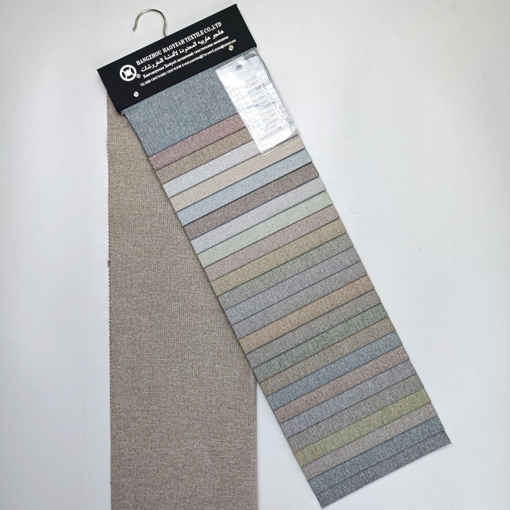 Factory supply 100% polyester best 100% shading interior linen look full blackout curtain fabric for living room