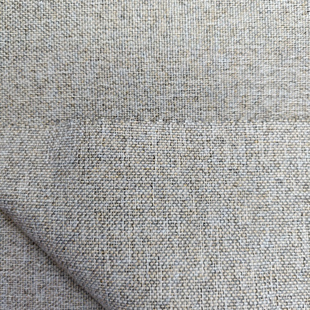 Factory supply 100% polyester best 100% shading interior linen look full blackout curtain fabric for living room