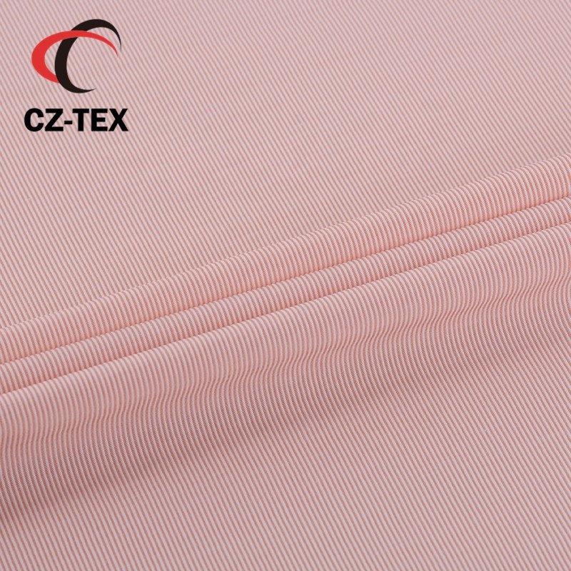Pink vertical stripe bamboo spandex fabric for business shirting