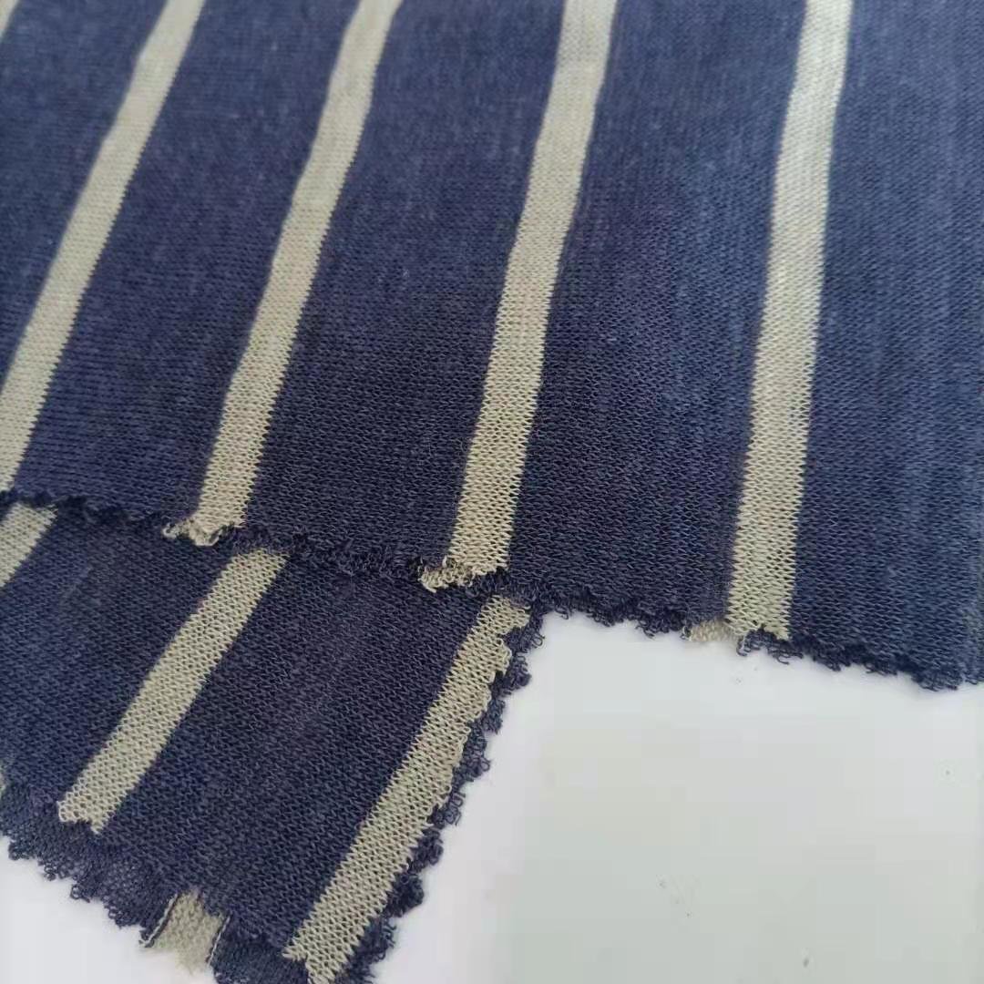 Discount Products 100% Linen Color Stripe Jersey Fabric