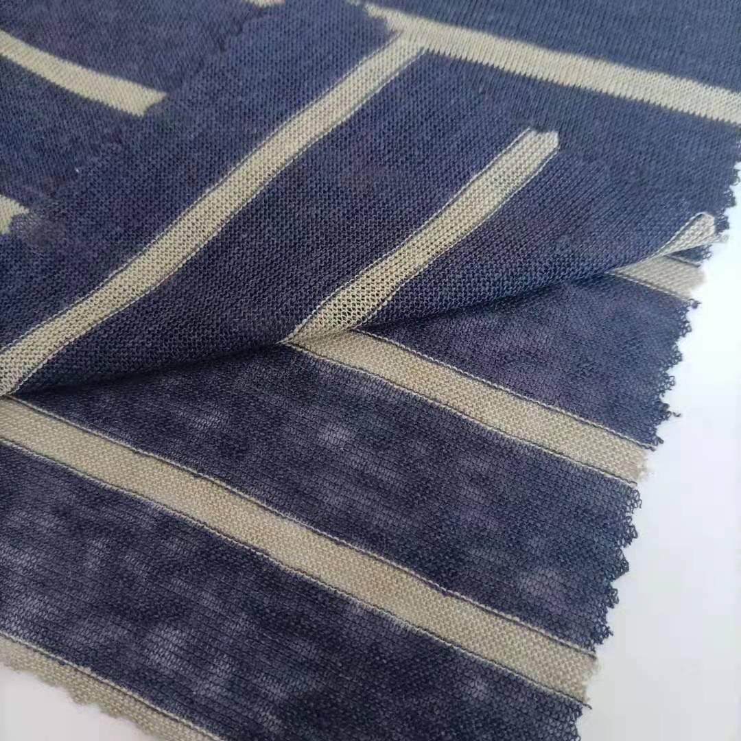 Discount Products 100% Linen Color Stripe Jersey Fabric