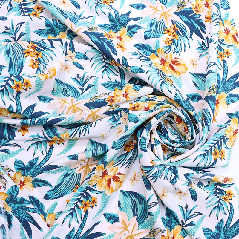 Yiwu International Trade City 100% polyester fabric custom printed beach pants dress printed fabric