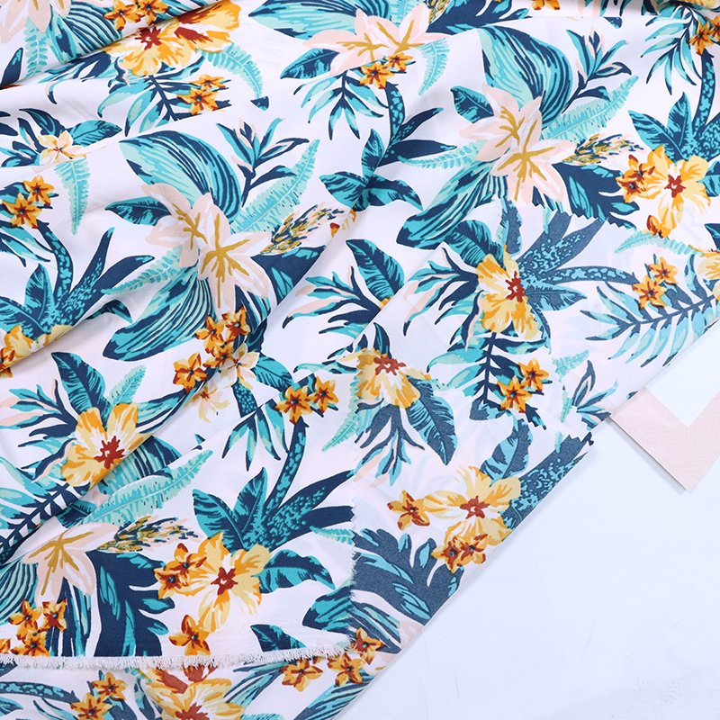 Yiwu International Trade City 100% polyester fabric custom printed beach pants dress printed fabric
