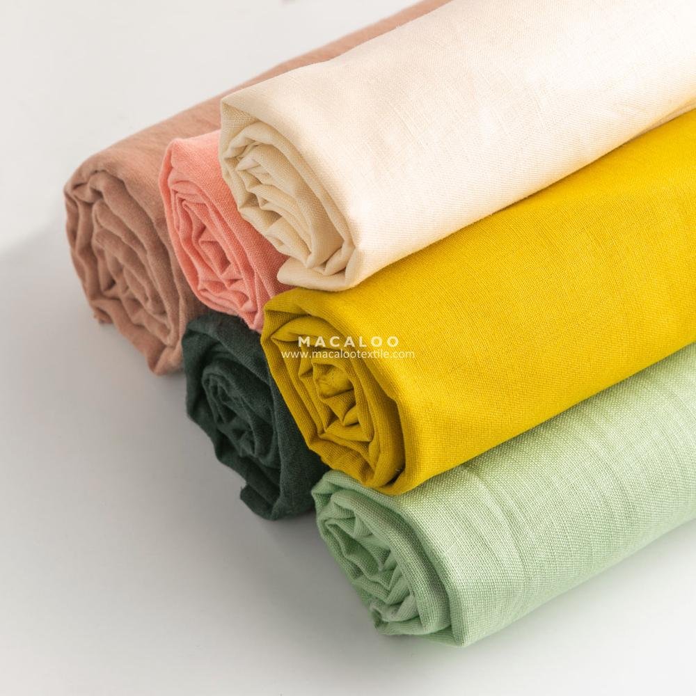 Solid color 100% linen fabric for clothing