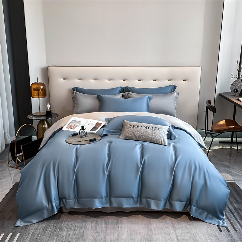 Oasis Solid color printed color cool soft hand feeling 100% Bamboo sheet & pillowcase bed sheet set