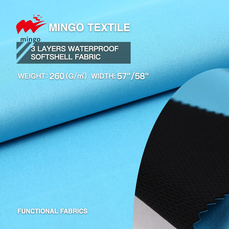 3 Layers Waterproof Softshell 100D TPU Coated Polyester Spandex Stretch Fabric Bonded Polar Fleece Functional Fabric