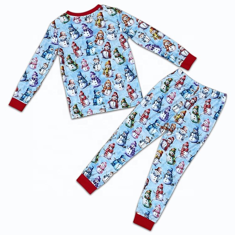 New arrival 2024 Halloween Custom Children's Pyjamas Baby Printed Bamboo Two Pieces Kids Christmas Pajamas Sets