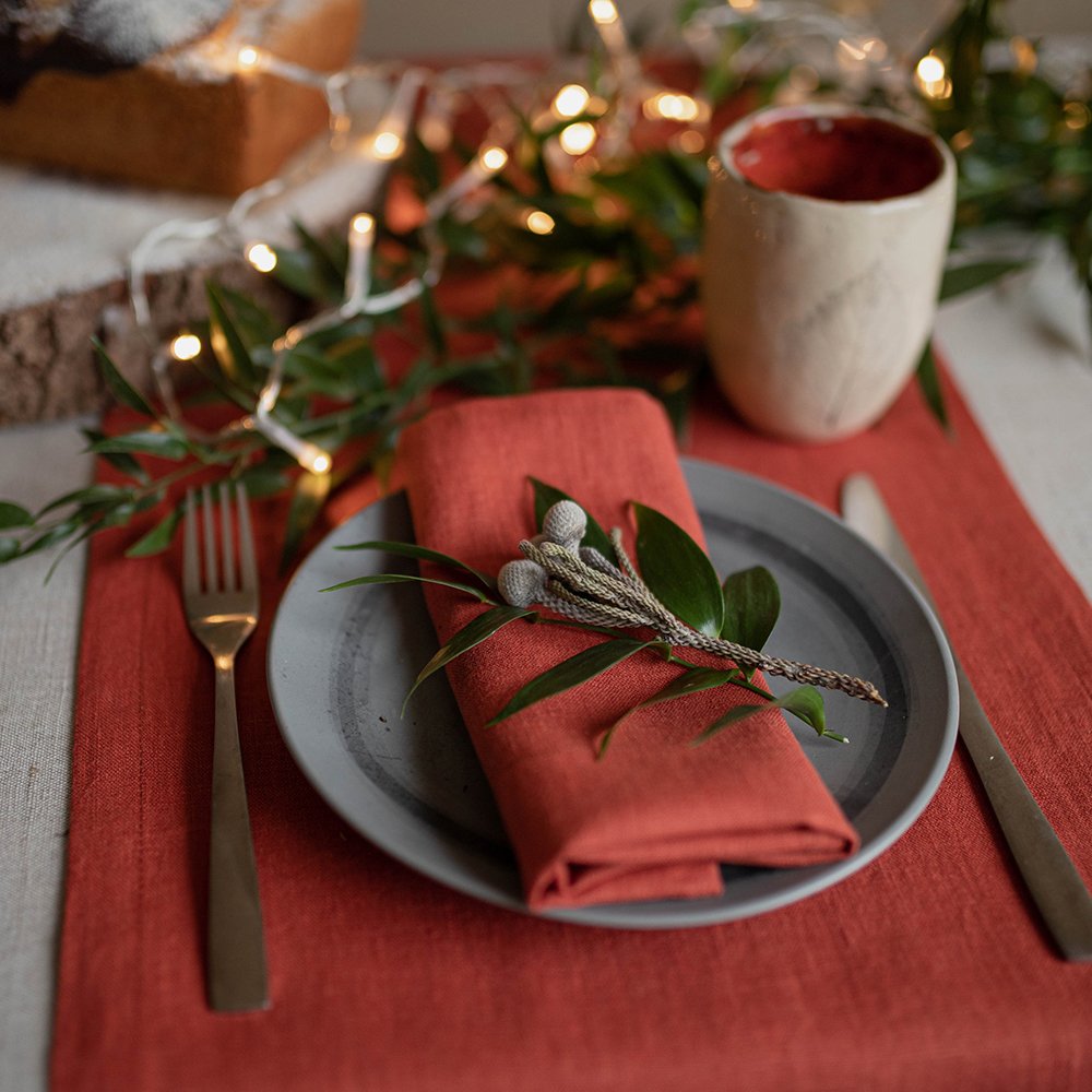 Wholesale Pure Linen/Cotton Linen Blend cloth Napkins pure flax placemat Table Linen for Wedding Hotel Using Custom size