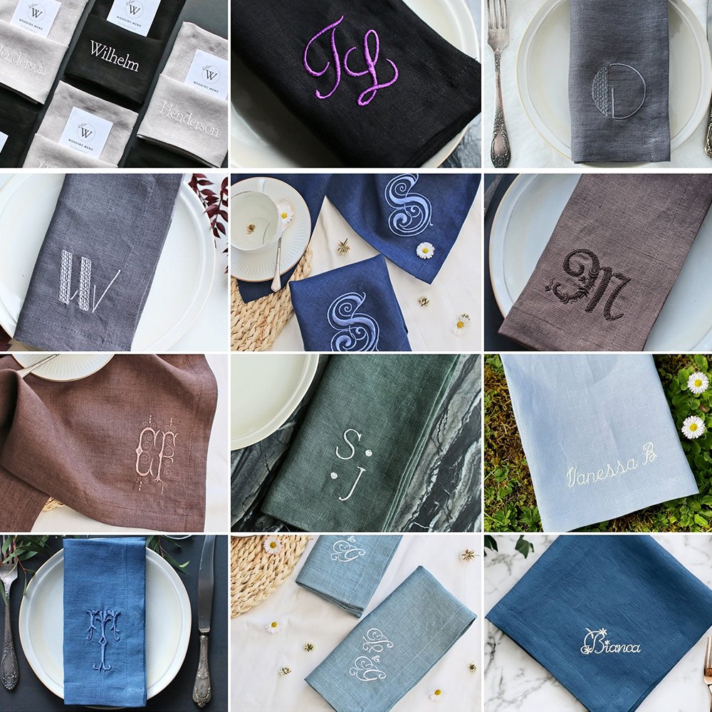 Wholesale Pure Linen/Cotton Linen Blend cloth Napkins pure flax placemat Table Linen for Wedding Hotel Using Custom size