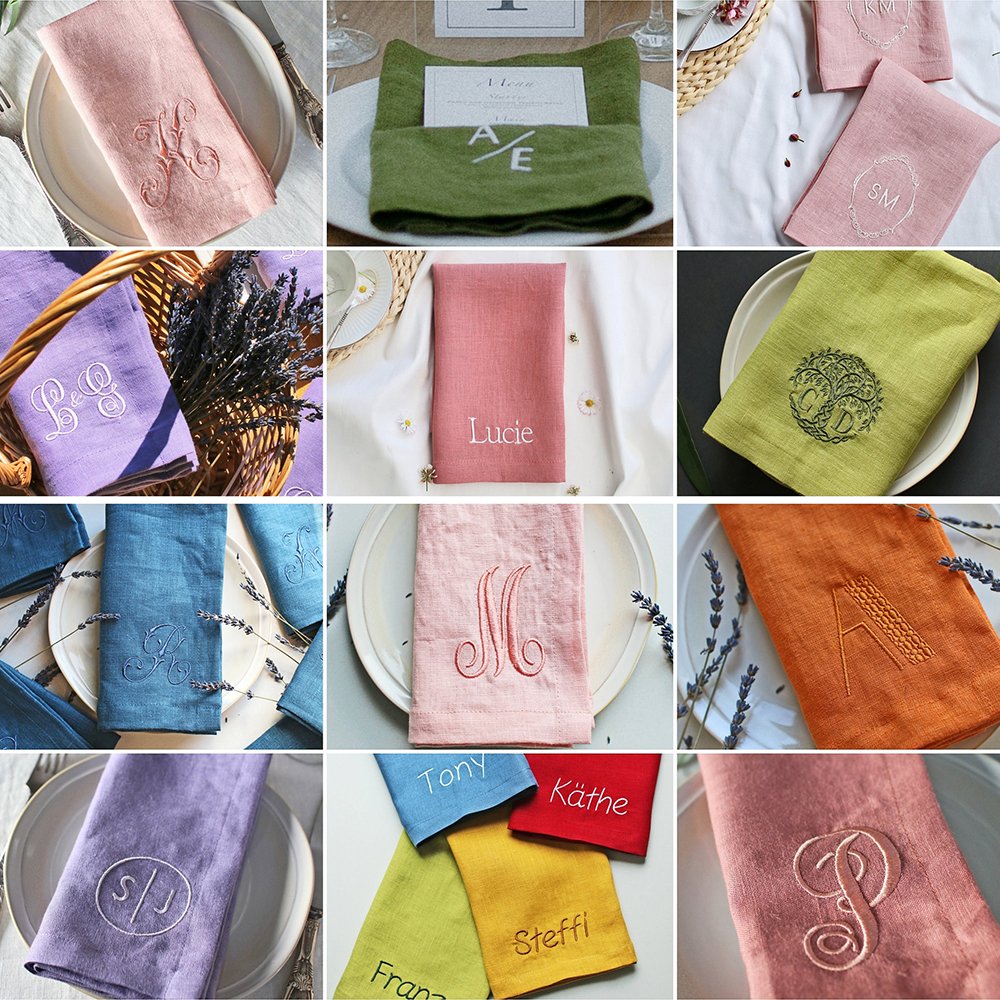 Wholesale Pure Linen/Cotton Linen Blend cloth Napkins pure flax placemat Table Linen for Wedding Hotel Using Custom size