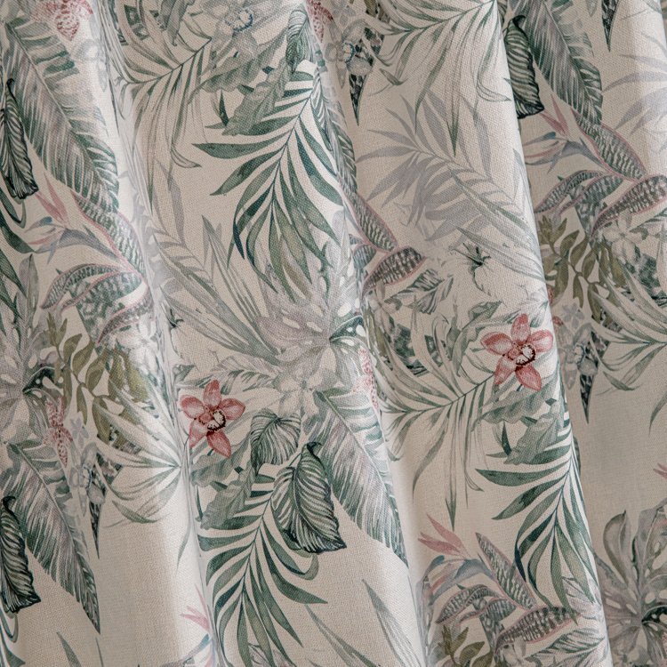 Competitive Price Chinese Style Digital Printed Dark Gray Blackout Curtain For Living Room Ready Made Smart Curtain
