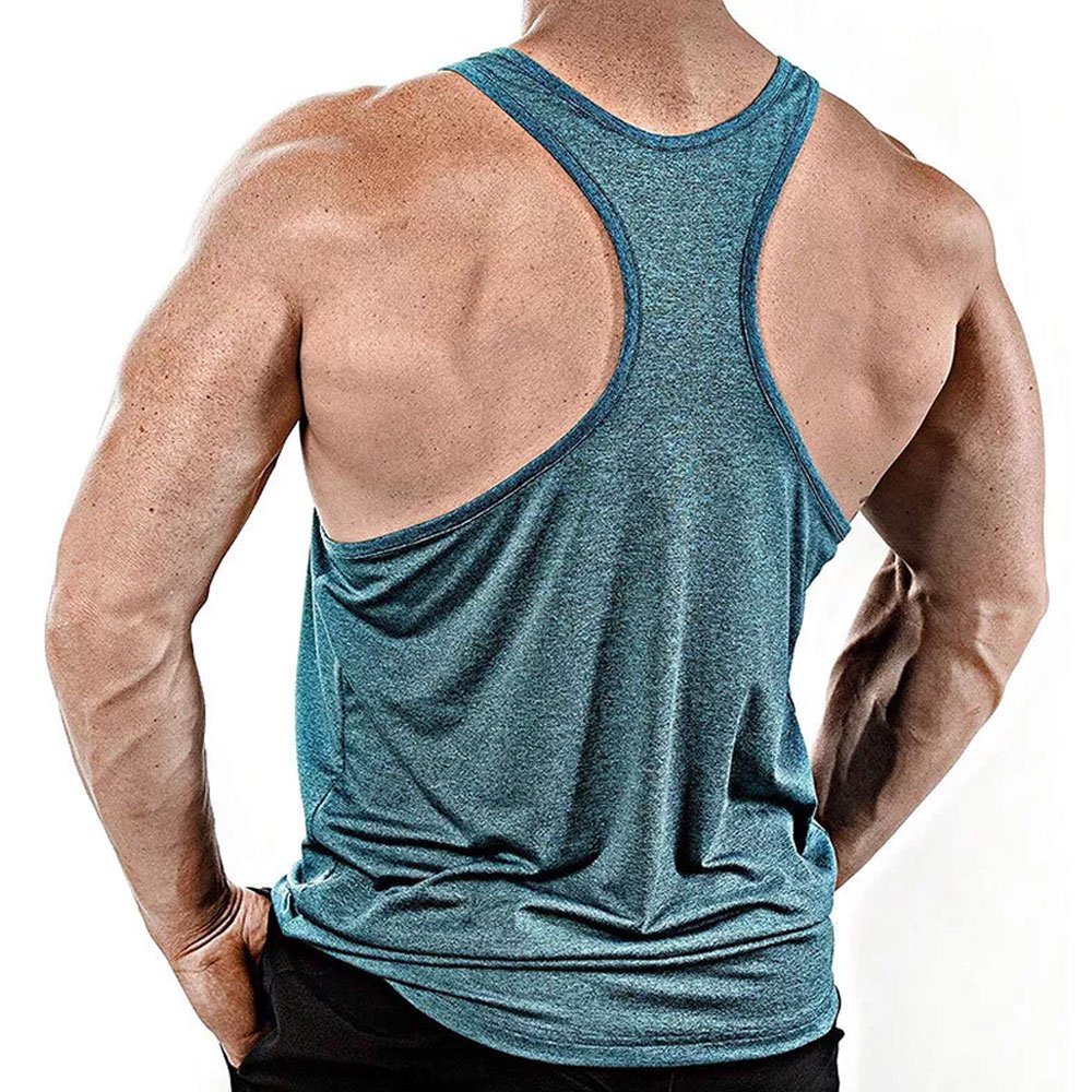 Men's Fitness Custom Logo Quick Dry Bamboo Athletic Muscle Bodybuilding Activewear Seamless Back Gym Tank Tops Men