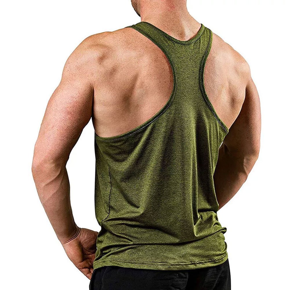 Men's Fitness Custom Logo Quick Dry Bamboo Athletic Muscle Bodybuilding Activewear Seamless Back Gym Tank Tops Men