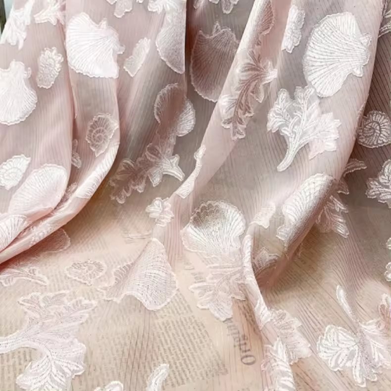 High Quality Shiny Metallic Golden Shell Chiffon Fabric Quality Shiny Polyester for Summer Wearing