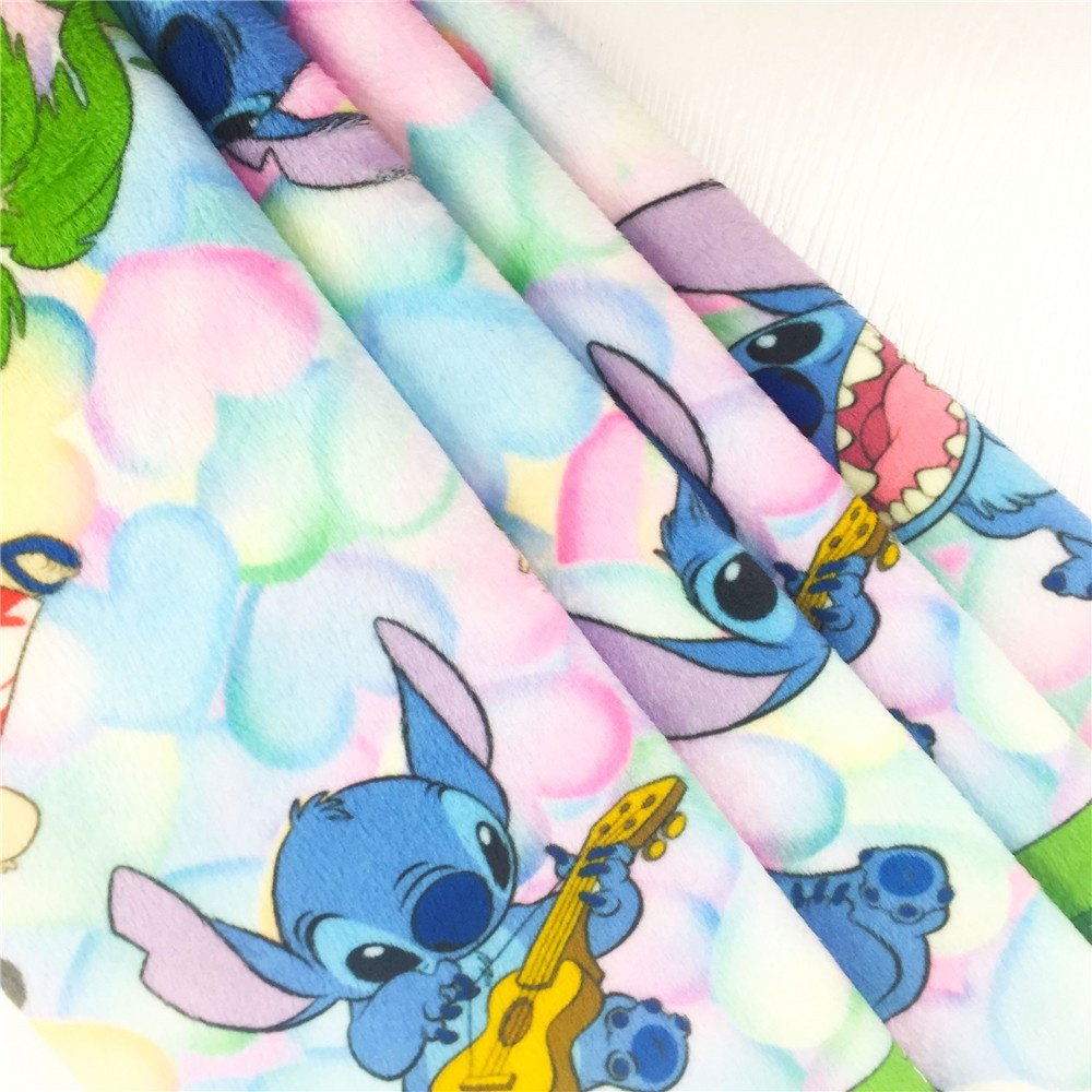 No Moq Digital Printed Cartoon Fabric 100% Polyester Plush Minky Fabric Custom Printed Fabric