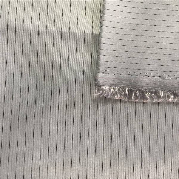 5mm Stripe Polyester Carbon ESD Fabric 130GSM
