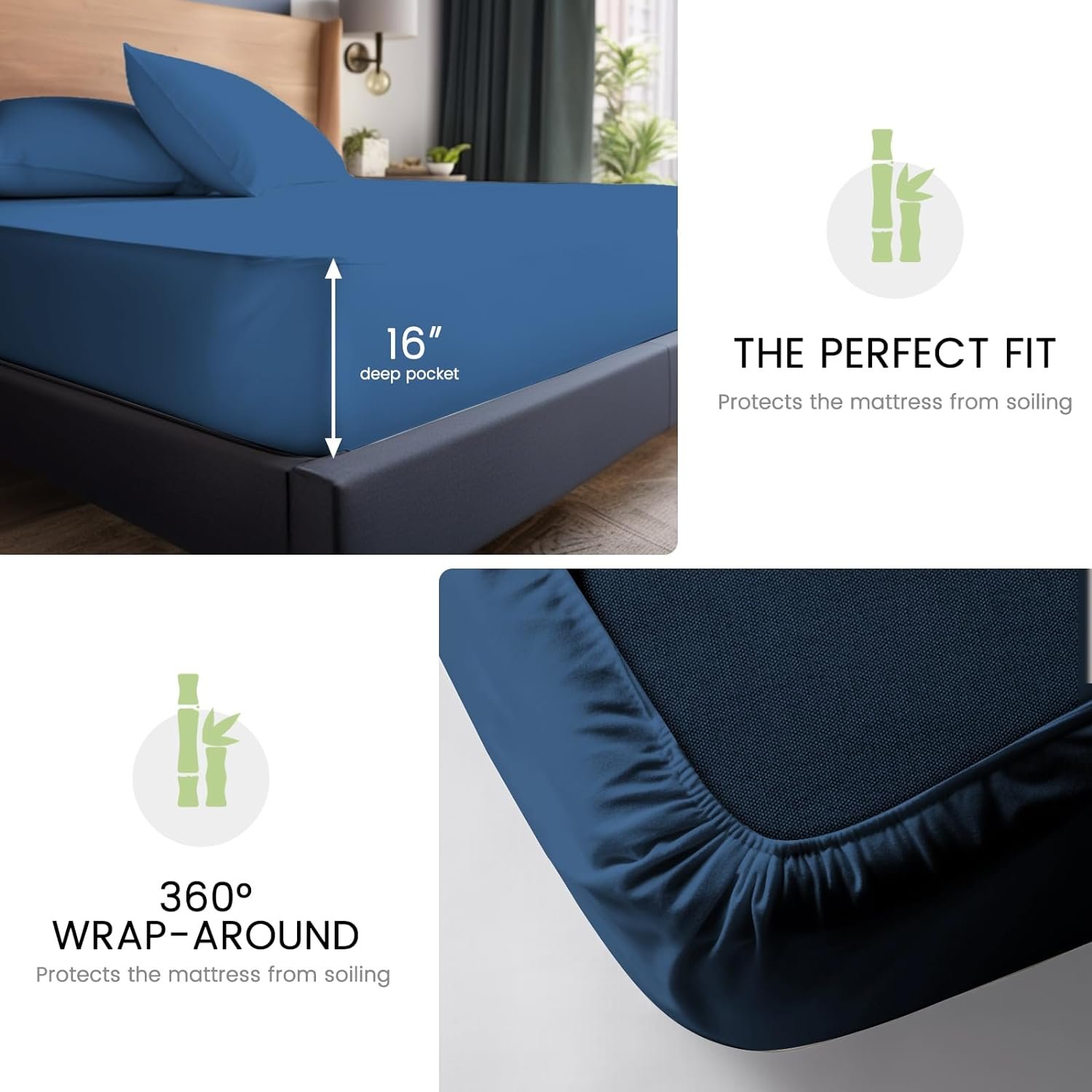 Cloudland Bamboo Hotel Collections Bed Sheets Set Organic Bamboo Sheets Queen Size Bed Sheets 4 Piece Set