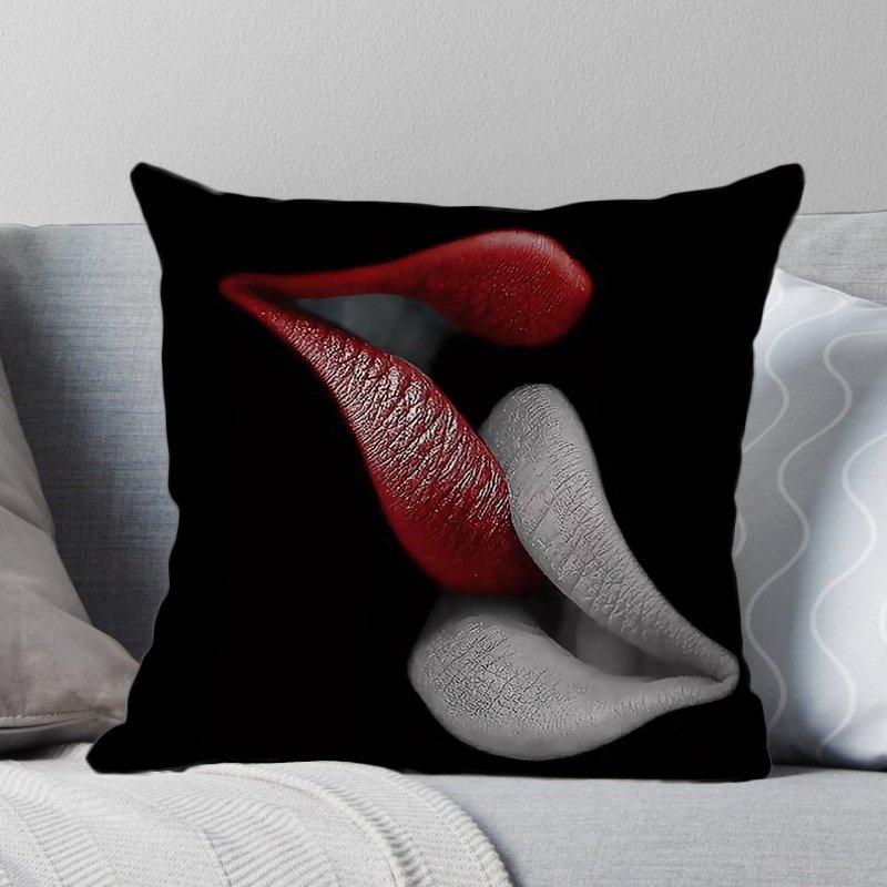 Custom Kiss Pattern Car Sofa Home Car Decorative Super Soft Polyester Fabric Cushion Cover