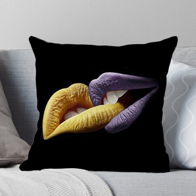 Custom Kiss Pattern Car Sofa Home Car Decorative Super Soft Polyester Fabric Cushion Cover