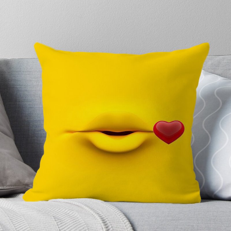 Custom Kiss Pattern Car Sofa Home Car Decorative Super Soft Polyester Fabric Cushion Cover