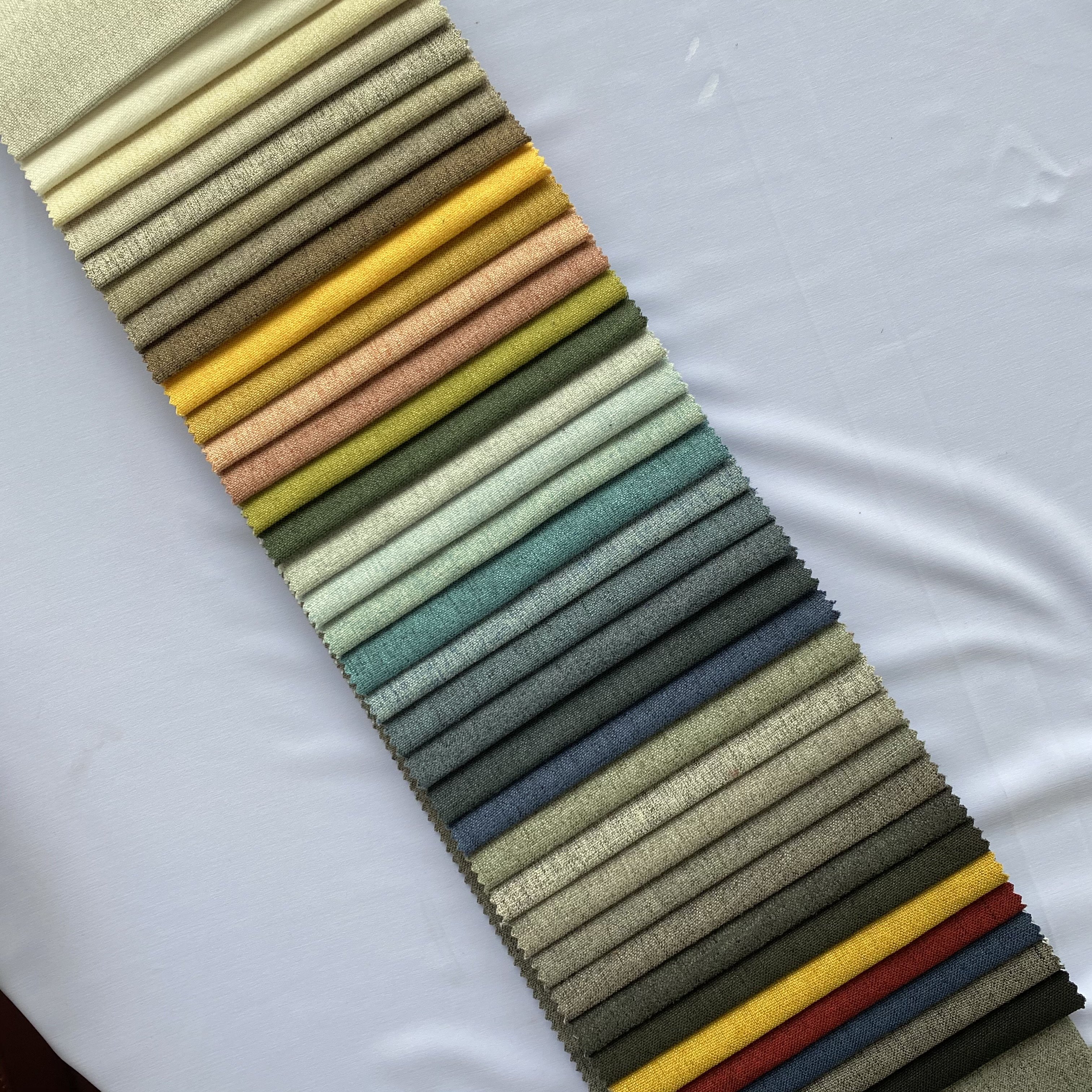 NO MOQ Home Textile 100% Polyester Linen Like Sofa Upholstery Fabric