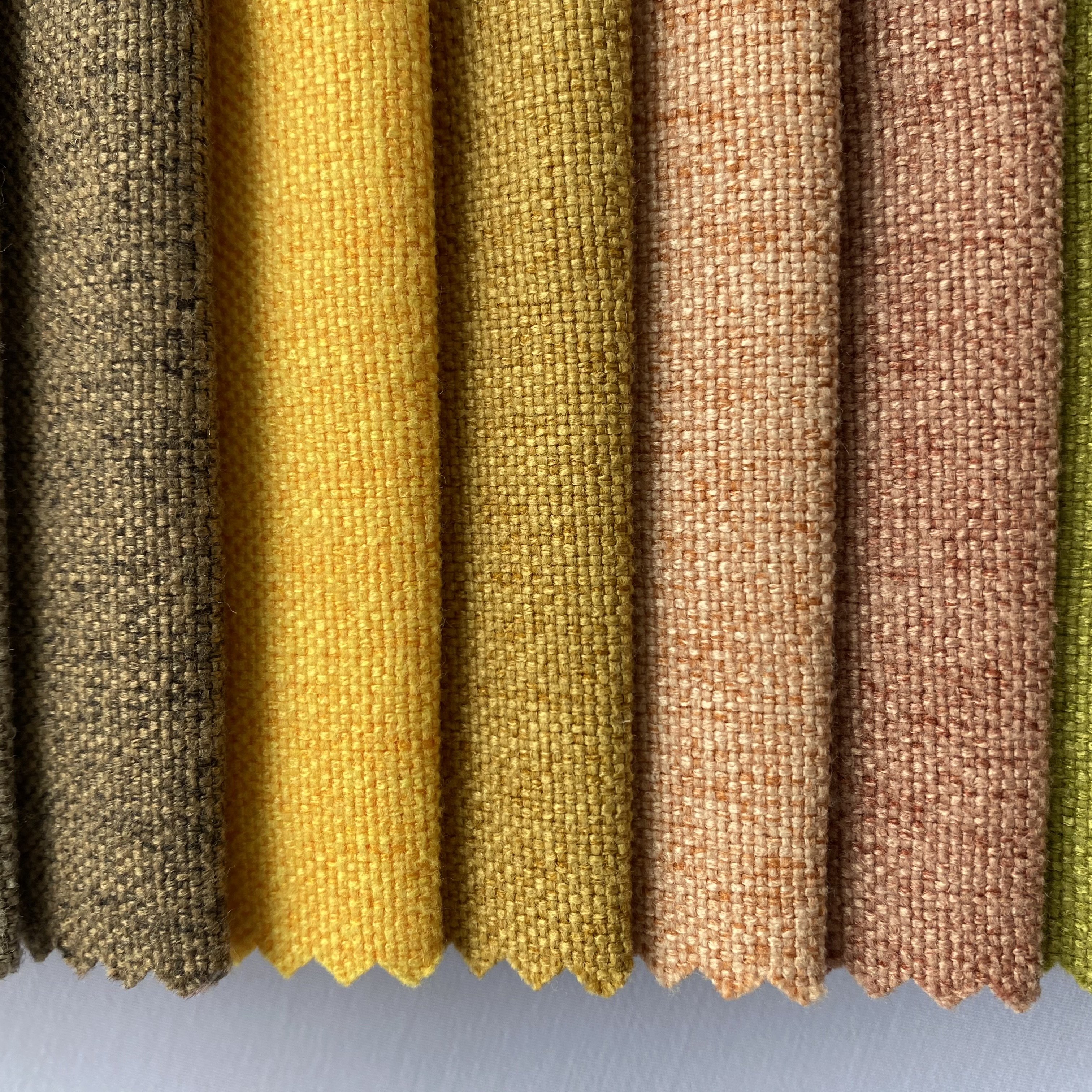 NO MOQ Home Textile 100% Polyester Linen Like Sofa Upholstery Fabric