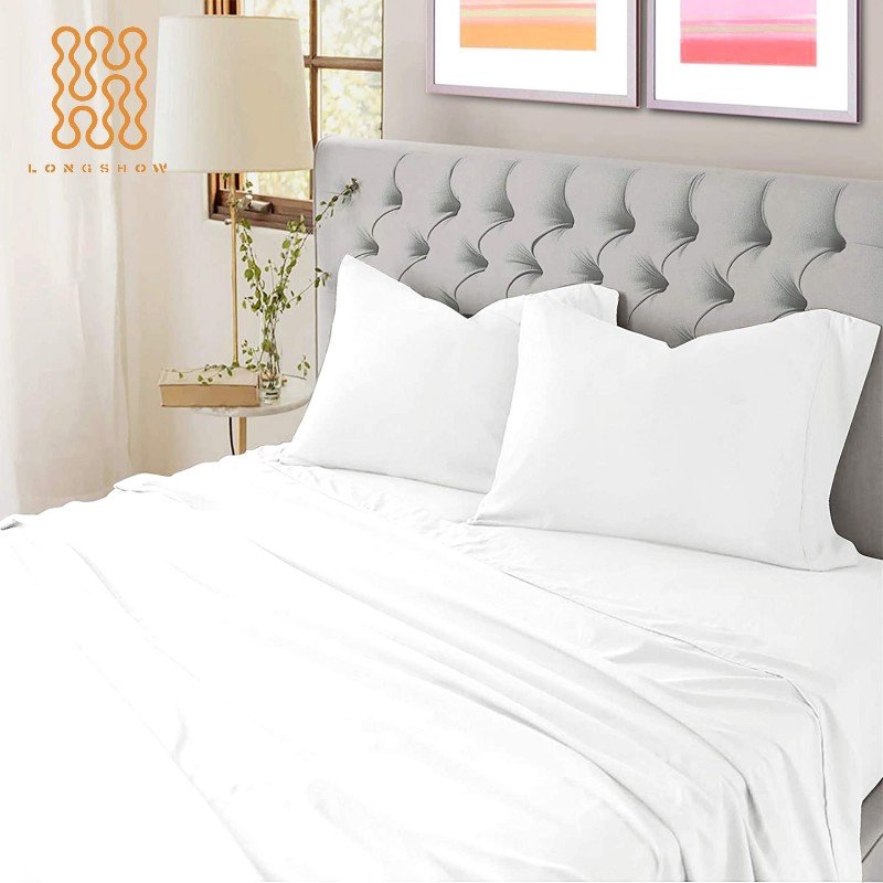 China factory hot sale T200 White polyester cotton blend fabric plain Fabric 60% Cotton 40 Polyester for bed sheet