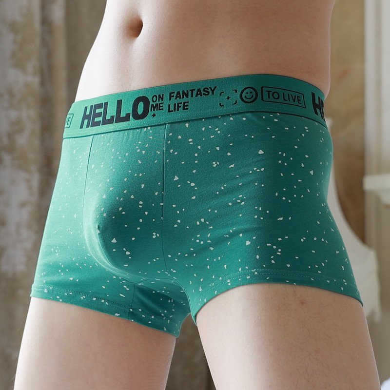 elastic band boy cartoon teen boys man long brief boxer underwear waist band cotton men