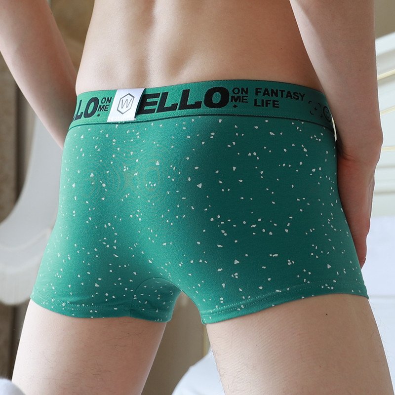 elastic band boy cartoon teen boys man long brief boxer underwear waist band cotton men
