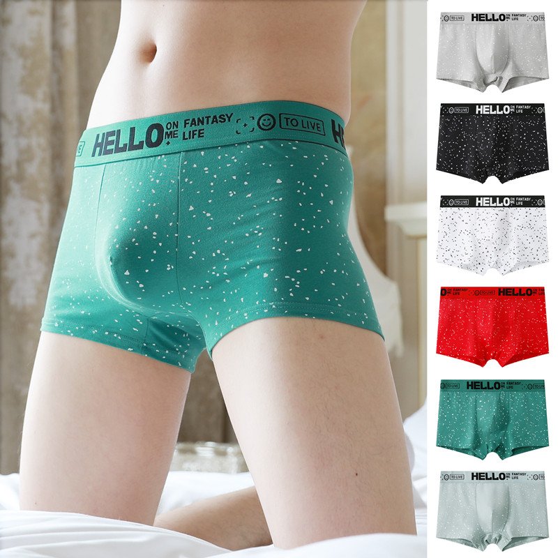 elastic band boy cartoon teen boys man long brief boxer underwear waist band cotton men