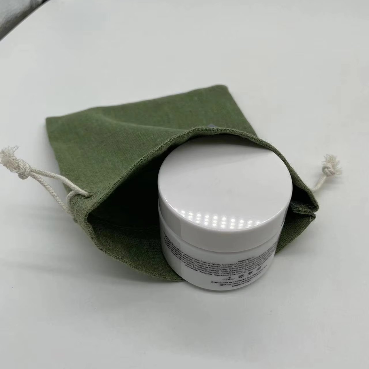 Customized Wholesale Environment Friendly Green Linen Handbag Beach Bag Shopping Foldable Green Bags