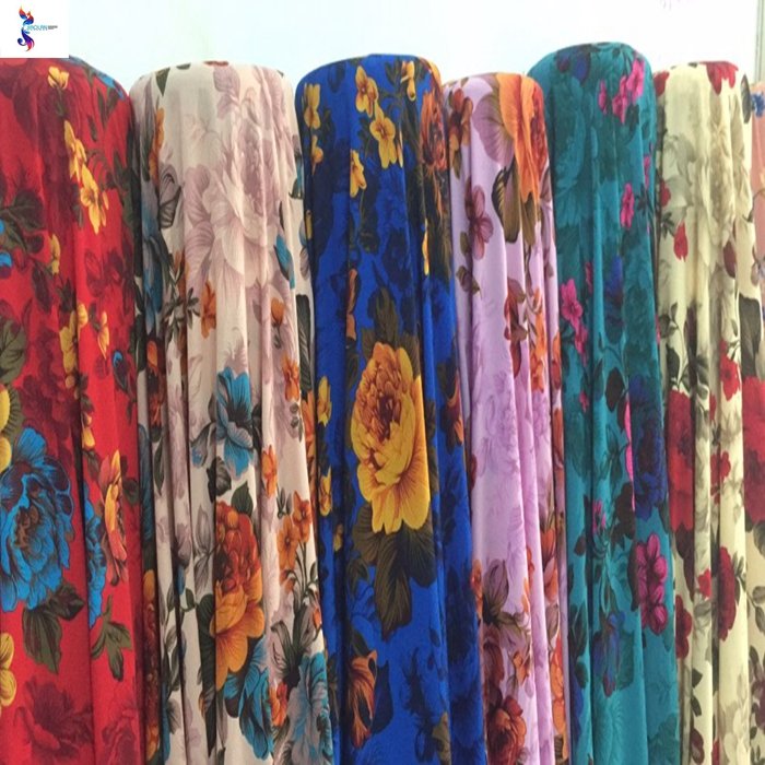 Hot sale good design 100%polyester bubble chiffon print stock fabric